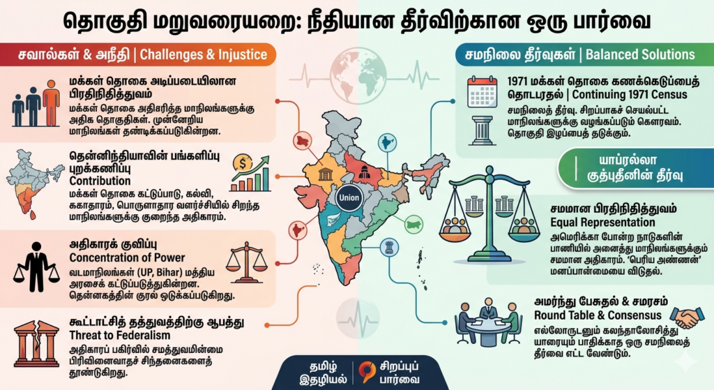 தொகுதி மறுவரையறை – “முன்னேற்றத்திற்குத் தரப்படும் தண்டனையா?” : சிறப்புப் பார்வை